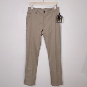 Vintage 1946 Men's POLY STRETCH FLAT FRONT PERFORMANCE PANT,‎ TAN SIZE 32x32